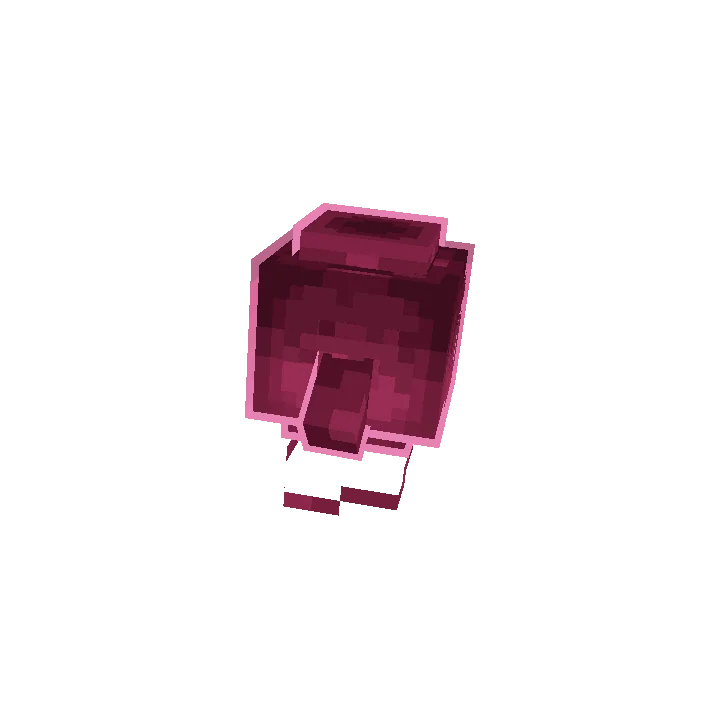 Modelo animado de un slime rosa translúcido